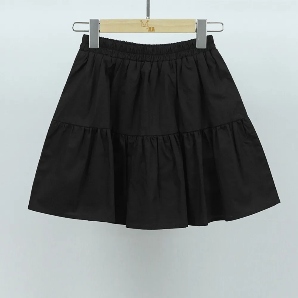 日系 口袋背心 短款裙裤 套装 Patched Pocket Sleeveless Tops & Tier Ruffle Skort