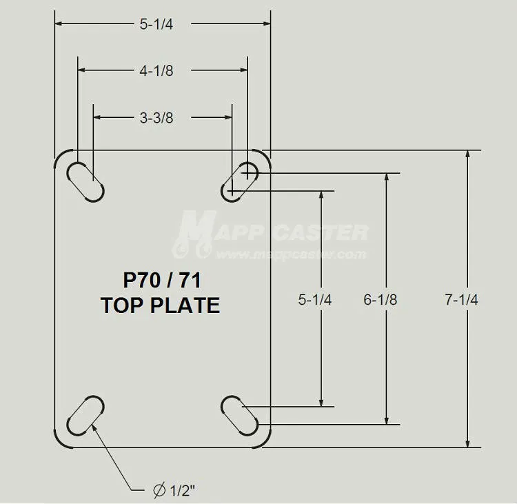 10" x 3" Ductile Steel Wheel P70 Rigid Caster - 5,400 Lbs Capacity