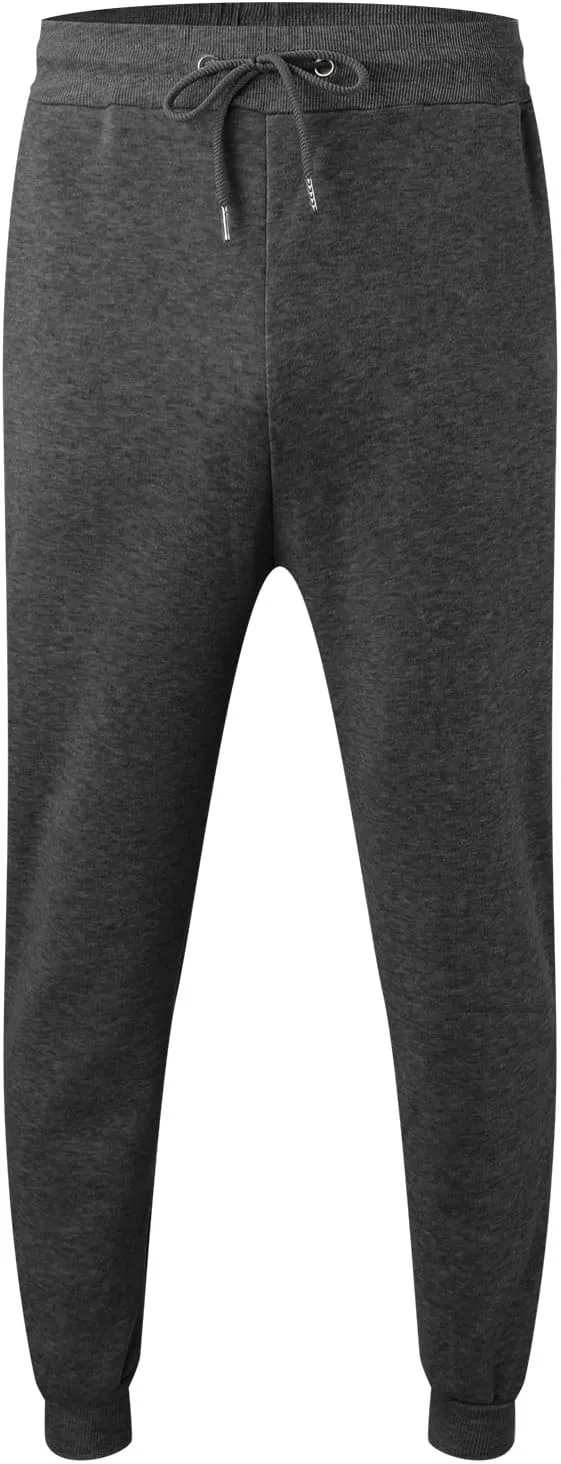 2024 Cargo Sweatpants for Men Stylish Fleece Joggers Pants Elastic Waist Baggy Drawstring Trousers Bottoms with Pockets