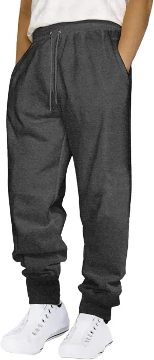 2024 Cargo Sweatpants for Men Stylish Fleece Joggers Pants Elastic Waist Baggy Drawstring Trousers Bottoms with Pockets