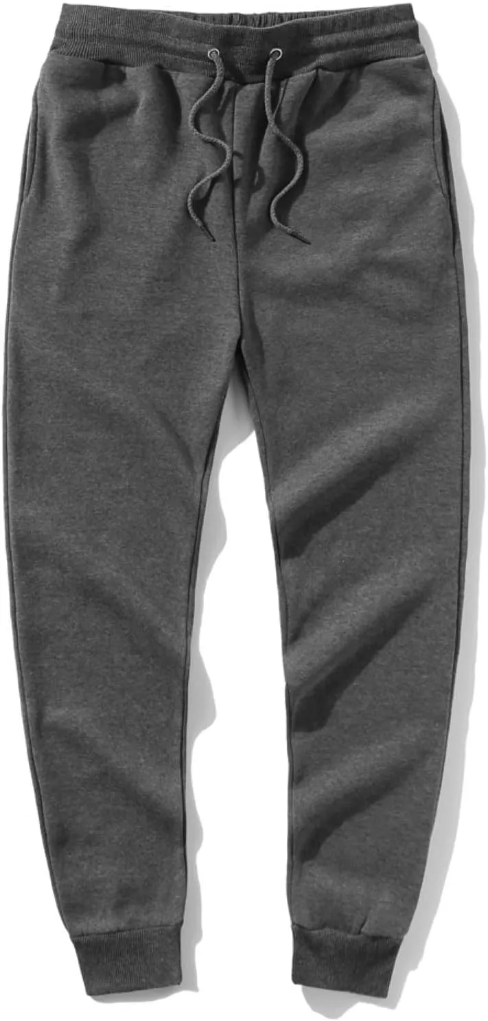 2024 Cargo Sweatpants for Men Stylish Fleece Joggers Pants Elastic Waist Baggy Drawstring Trousers Bottoms with Pockets