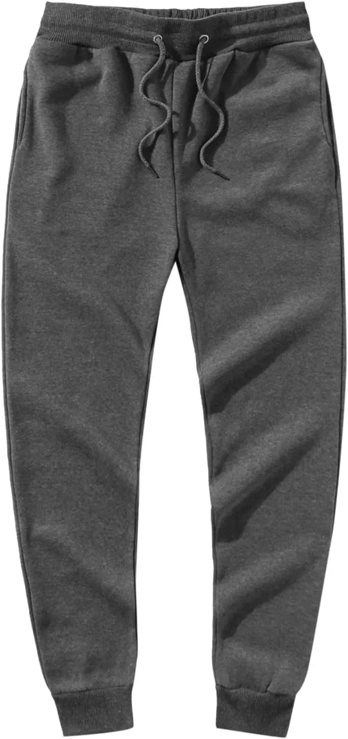 2024 Cargo Sweatpants for Men Stylish Fleece Joggers Pants Elastic Waist Baggy Drawstring Trousers Bottoms with Pockets