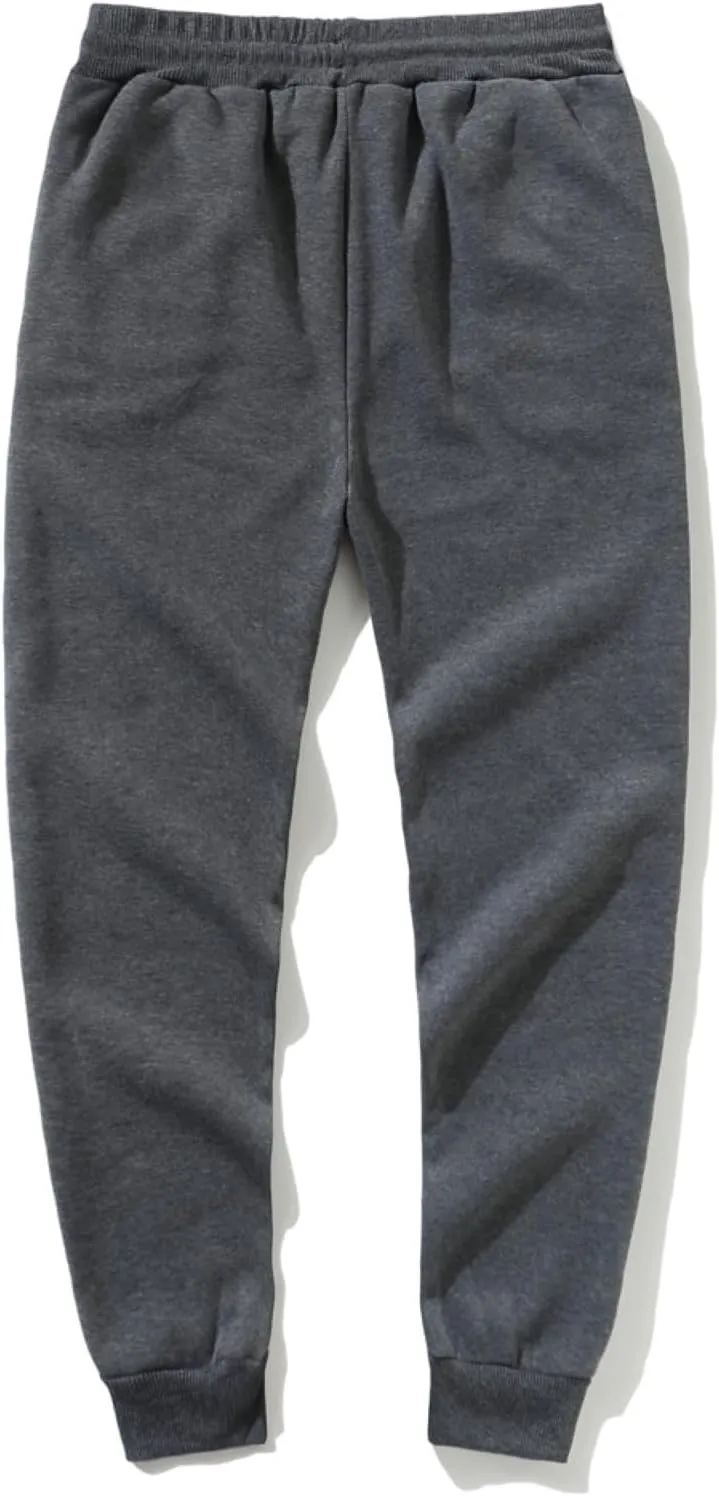 2024 Cargo Sweatpants for Men Stylish Fleece Joggers Pants Elastic Waist Baggy Drawstring Trousers Bottoms with Pockets