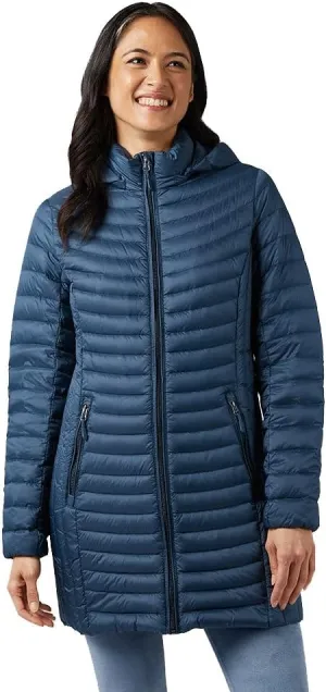32 Degrees Women's 3/4 Ultra-Light Down Jacket| Slim Fit | Detachable Hood | Water Repellant