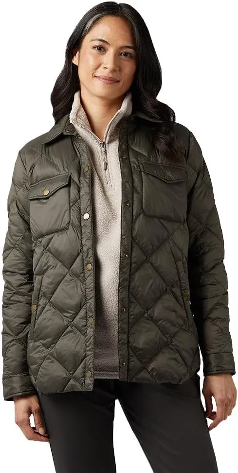 32 Degrees Women's Lightweight Recycled Poly-Fill Shirt Jacket | Quilted | Semi-Fitted | Snap Pockets