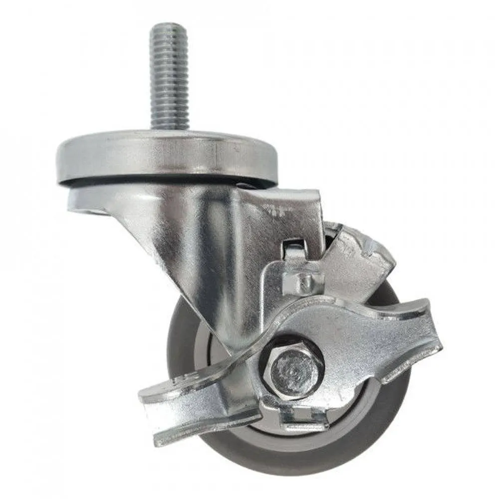 3" x 1-1/4" Thermo-Pro Threaded Swivel Stem Caster, Brake (1/2") 210 lbs. Cap
