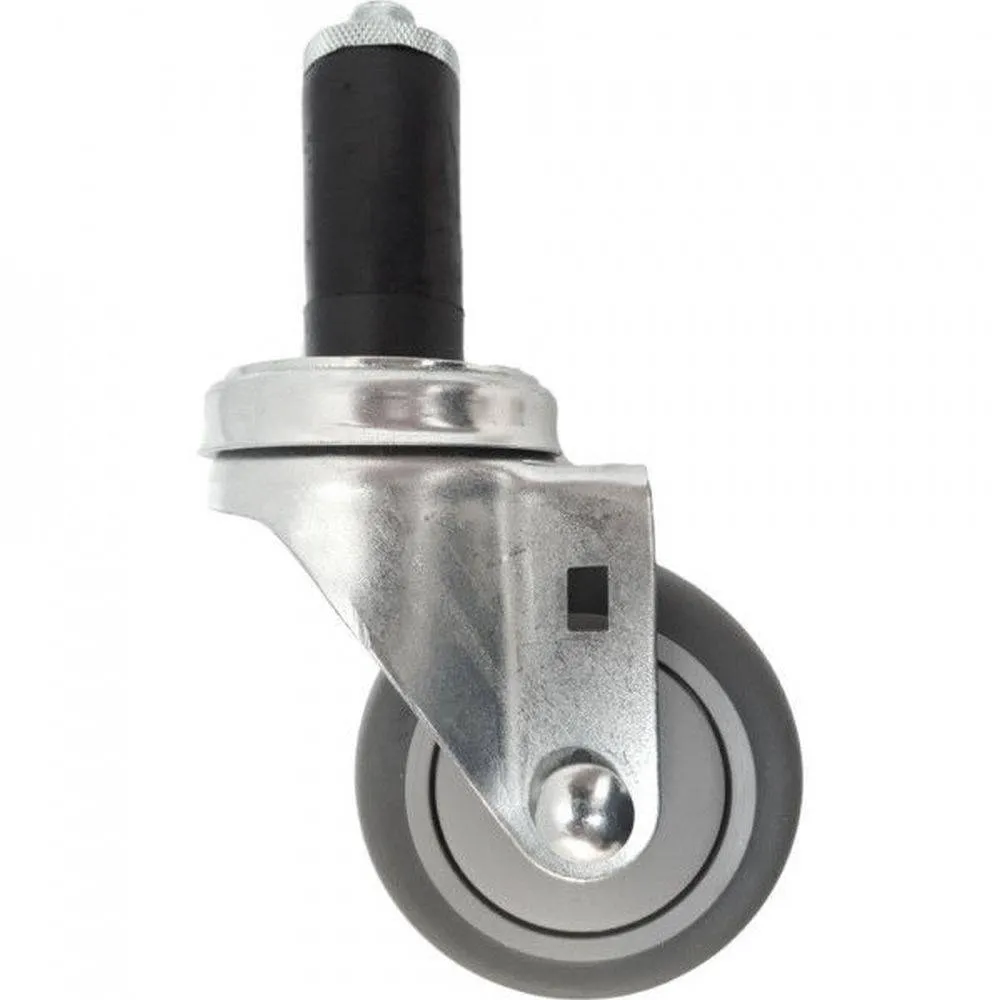3" x 1-1/4" Thermo-Pro Threaded Swivel Stem Caster, Expandable Adapter 210 lbs. Capacity