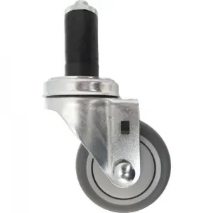 3" x 1-1/4" Thermo-Pro Threaded Swivel Stem Caster, Expandable Adapter 210 lbs. Capacity