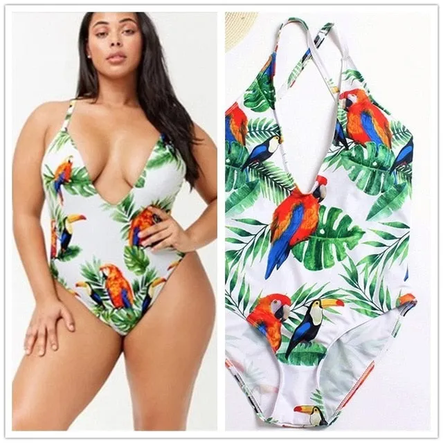 5XL Plus Size Swimwear Women One Piece