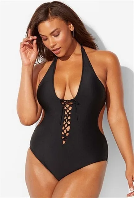5XL Plus Size Swimwear Women One Piece