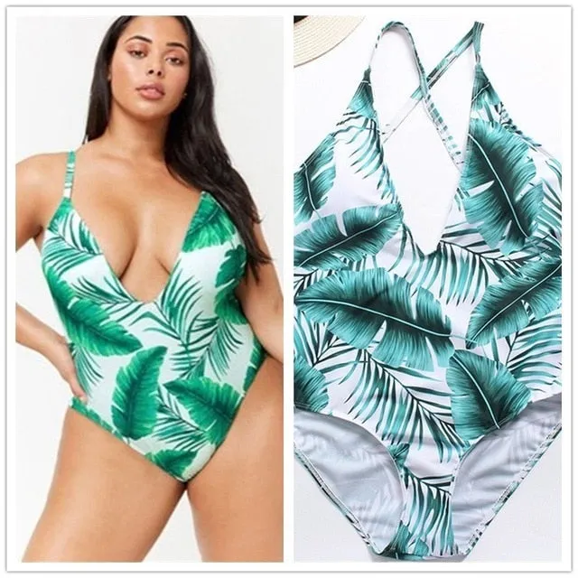 5XL Plus Size Swimwear Women One Piece
