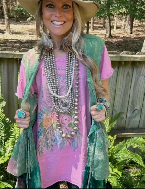 A RARE BIRD VELVET RUFFLE VEST