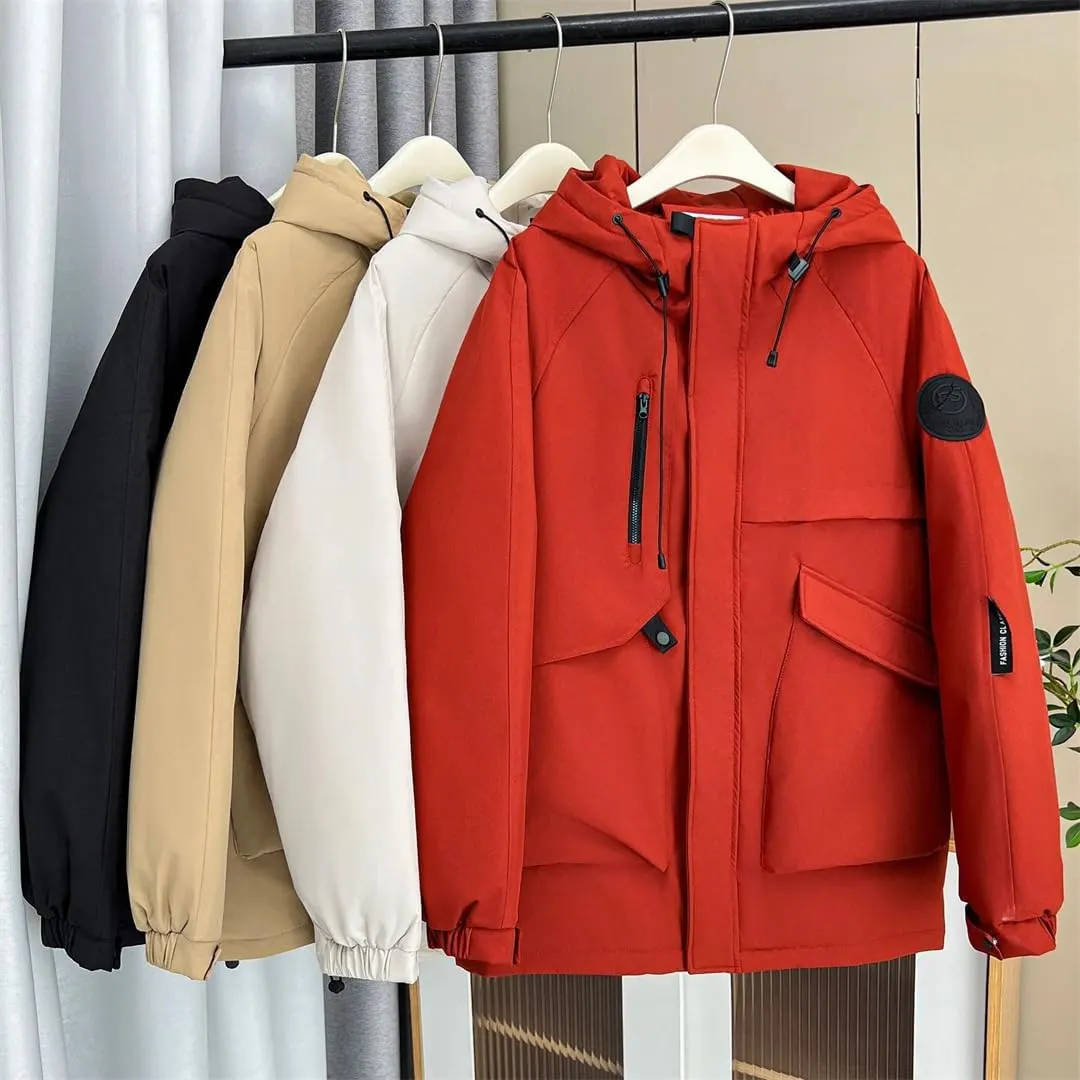 Alloaone Women Parka Winter Loose Label Hooded Outdoor Jacket Thicken Warm Cotton-Padded Coat