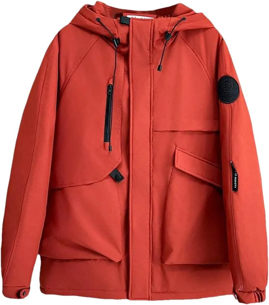 Alloaone Women Parka Winter Loose Label Hooded Outdoor Jacket Thicken Warm Cotton-Padded Coat
