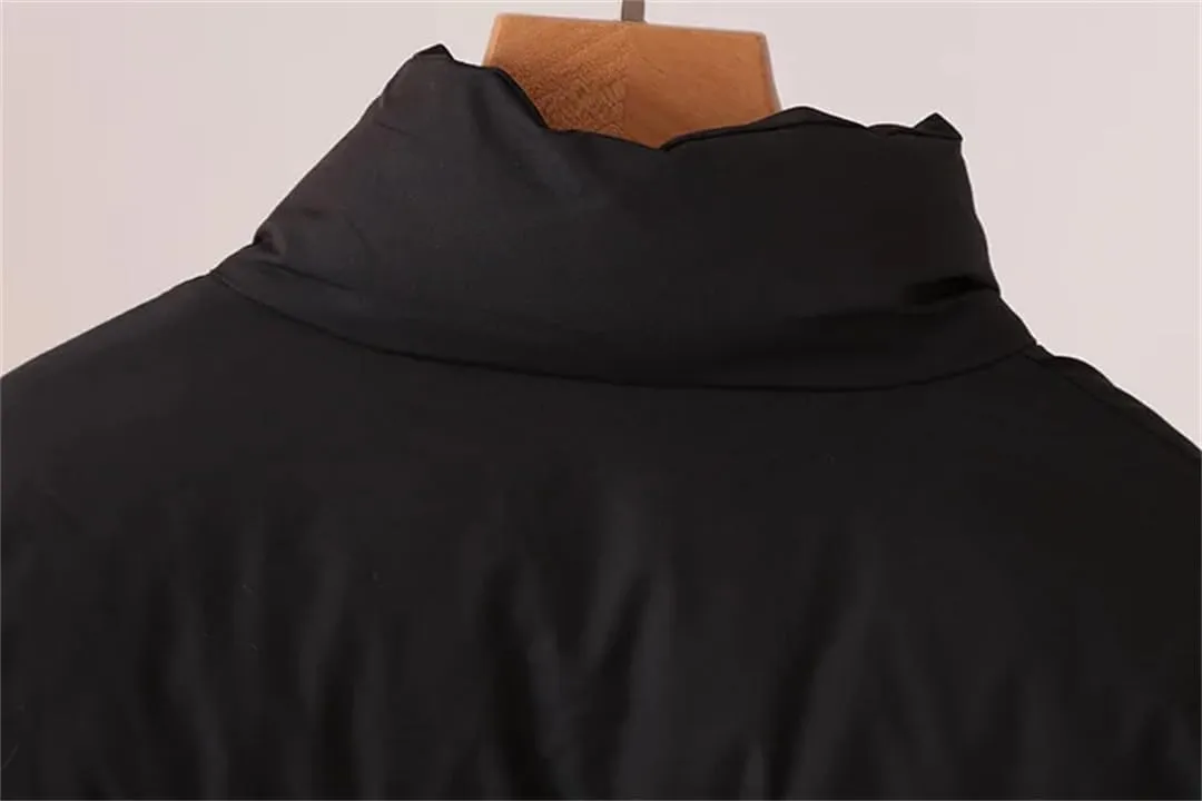 Alloaone Women Parka Winter Loose Thick Simple Version Stand Collar Solid Color Cotton-Padded Coat