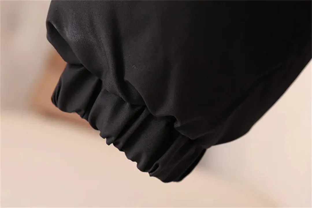 Alloaone Women Parka Winter Loose Thick Simple Version Stand Collar Solid Color Cotton-Padded Coat