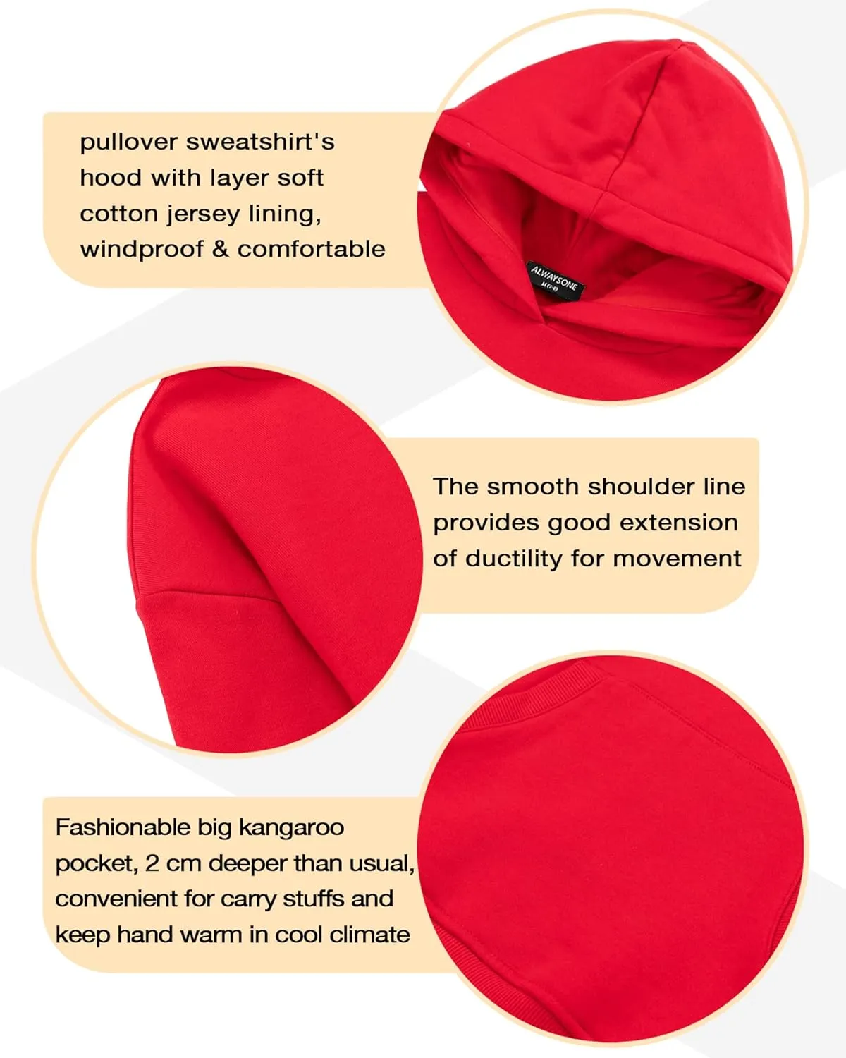 ALWAYSONE Kids Soft Brushed Fleece Hooded Sweatshirt Casual Sweater Jacket Athletic Pullover Hoodie for Boys Girls 3-12 Years