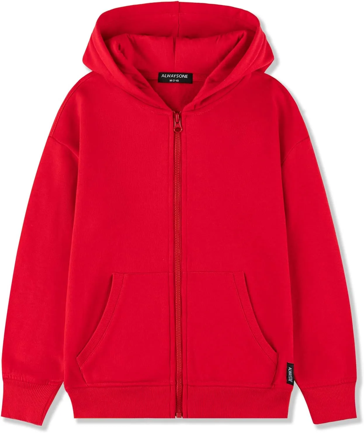 ALWAYSONE Kids Soft Fleece Casual Sweatshirt Zip up Hooded Sports Jacket with Pocket Boys Girls Athletic Hoodie 3-12 Years