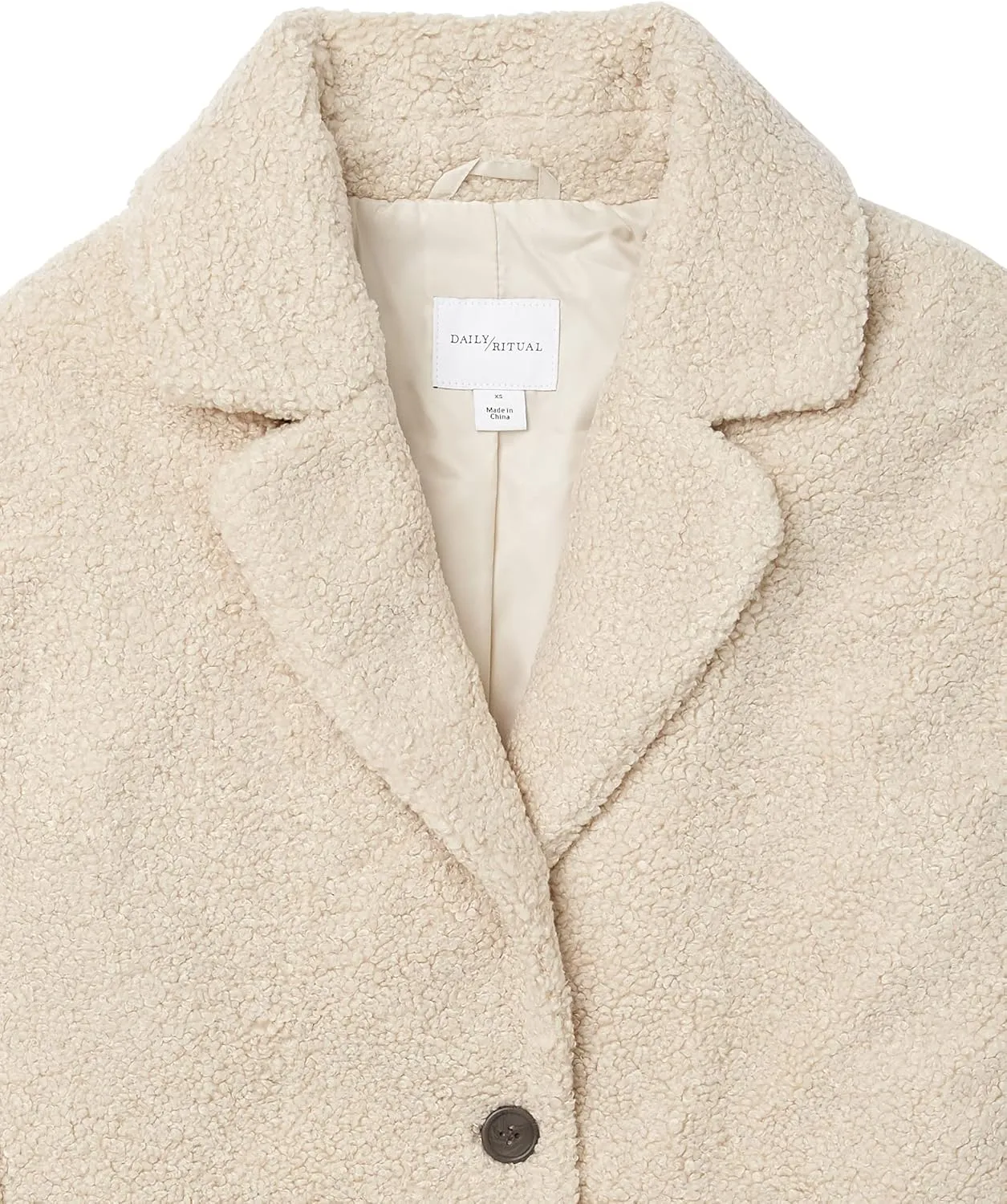 Amazon Essentials Women's Teddy Bear Fleece Oversized-Fit Lapel Jacket (Previously Daily Ritual)