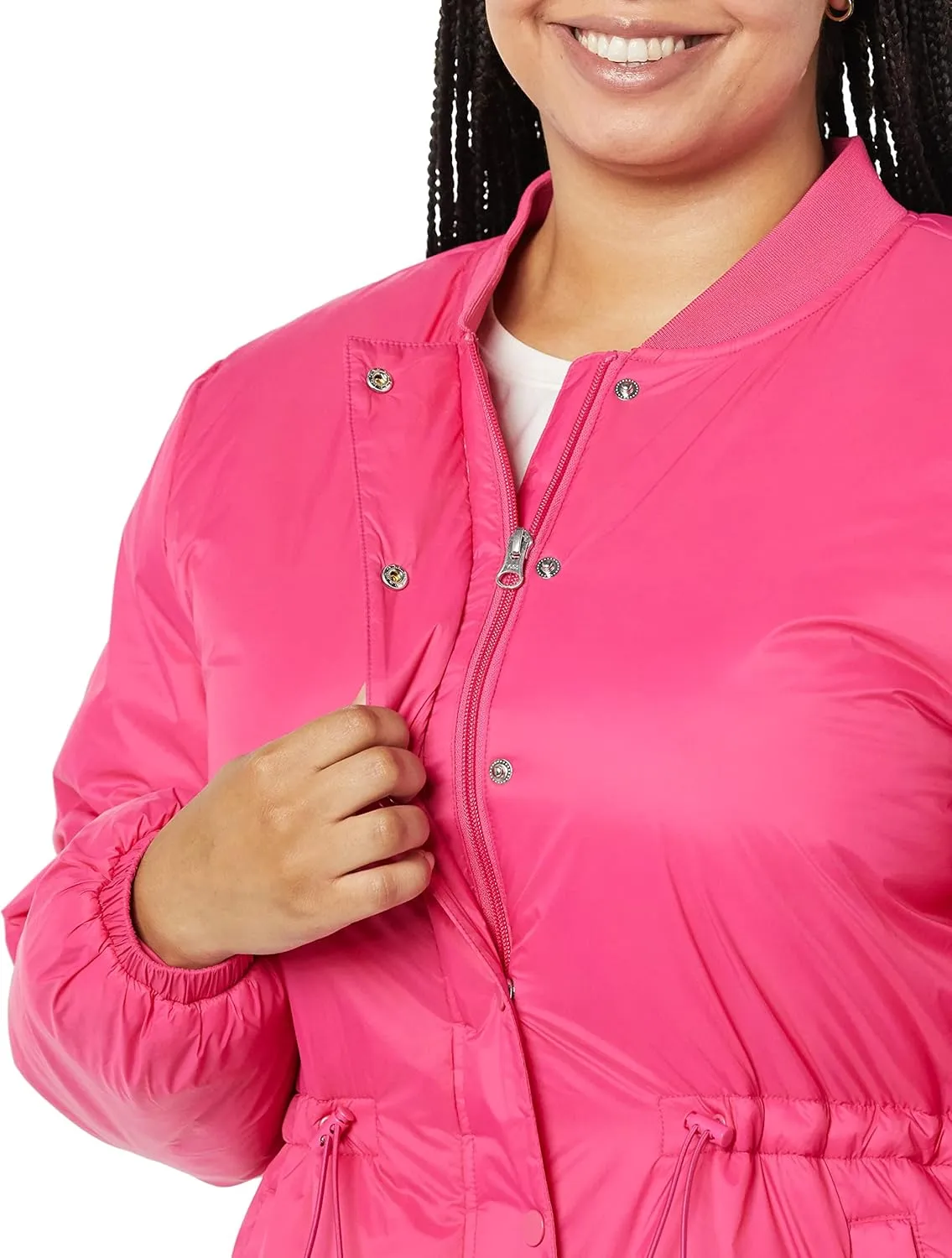 Amazon Essentials Women's Waist Padded Bomber Jacket