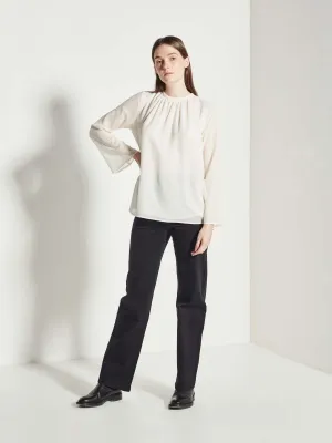Arden Blouse - Crinkle Silk Cotton - Ivory
