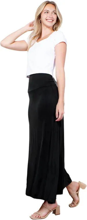 Azules High Waisted Maxi Skirts for Women - Standard & Plus Size Ankle Length Skirt - Formal & Casual Long Skirt for Women
