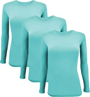 BaHoki Essentials Long Sleeve Undershirts for Scrubs - Great Stretch and Layering Piece - 3 Pack