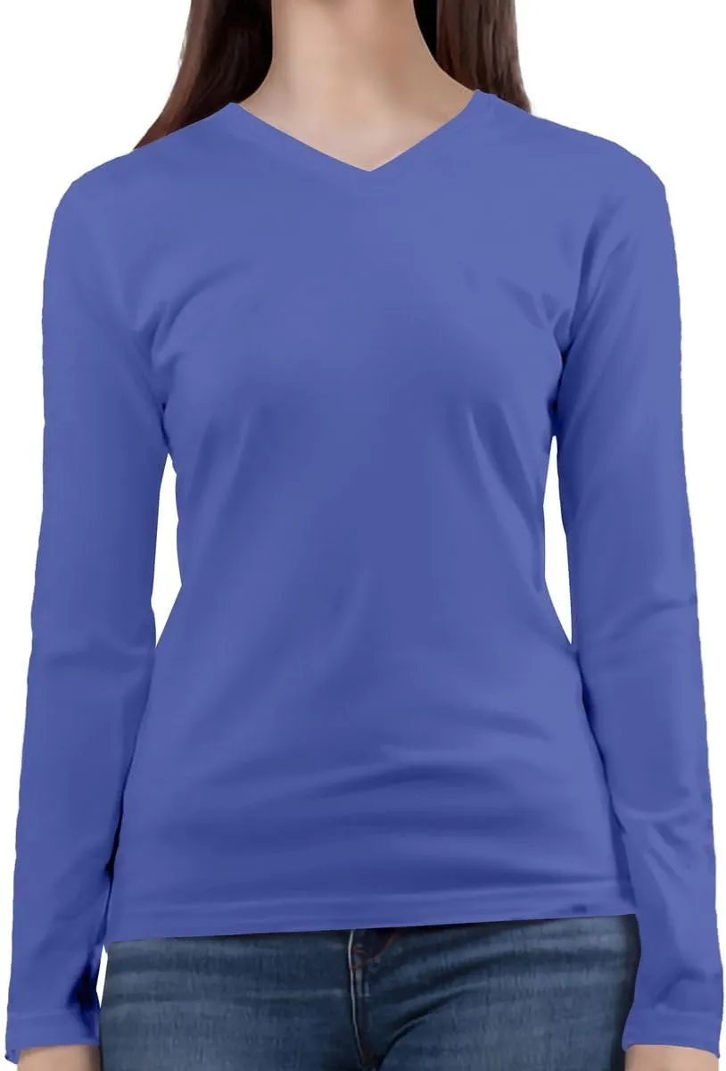 BaHoki Essentials Long Sleeve V-Neck Undershirts - Great Stretch and Layering Piece - 5 Pack