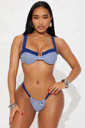 Bella Pinstripe Underwire 2 Piece Bikini - Navy/combo