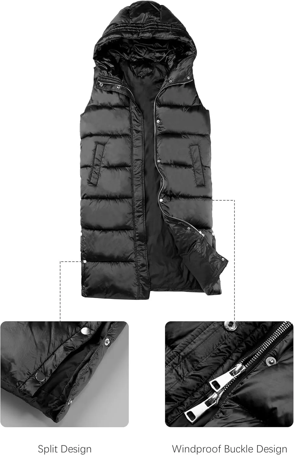 Bellivera Women Long Heavy Puffer Coat Diamond Quilted Thermal Thicken Winter Parka Windproof Jacket with Hood