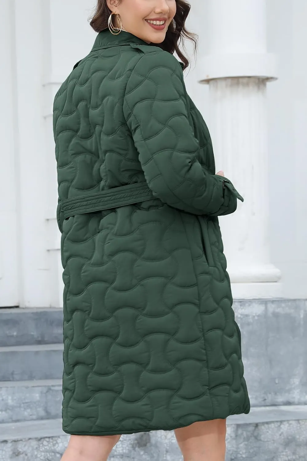 Bellivera Women Long Heavy Puffer Coat Diamond Quilted Thermal Thicken Winter Parka Windproof Jacket with Hood