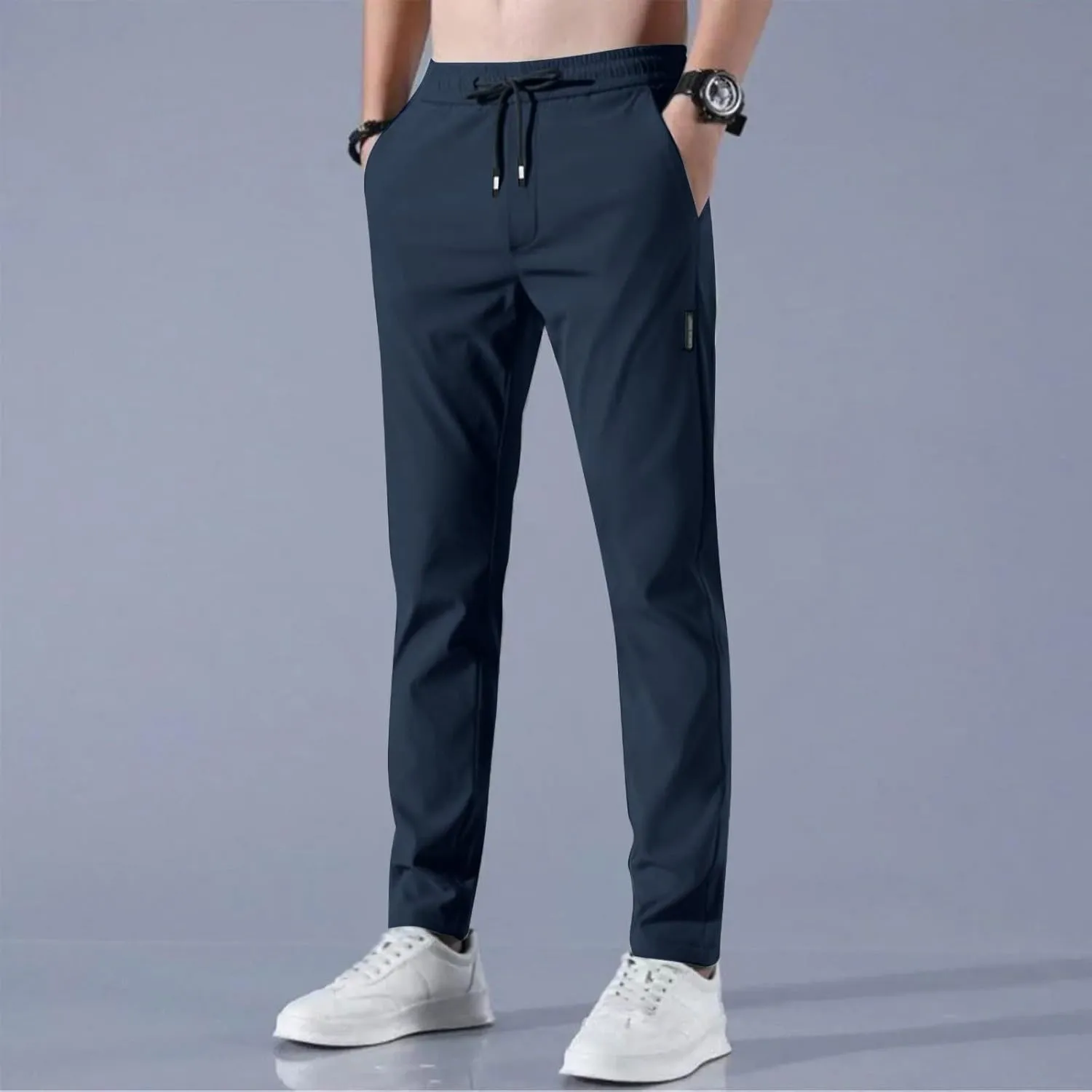 Bevawear Glide Pants Mens Breathable Quick Dry Stretch Athletic Pants Elastic Waist Drawstring Active Hiking Pant