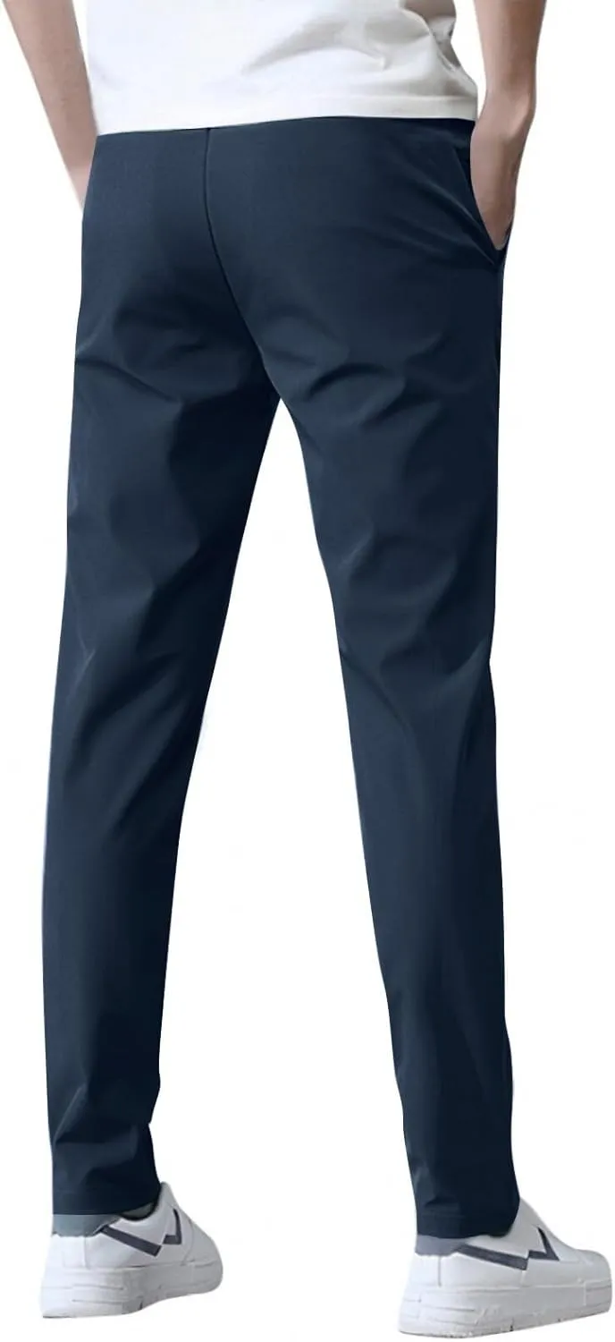 Bevawear Glide Pants Mens Breathable Quick Dry Stretch Athletic Pants Elastic Waist Drawstring Active Hiking Pant