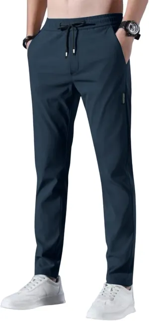 Bevawear Glide Pants Mens Breathable Quick Dry Stretch Athletic Pants Elastic Waist Drawstring Active Hiking Pant