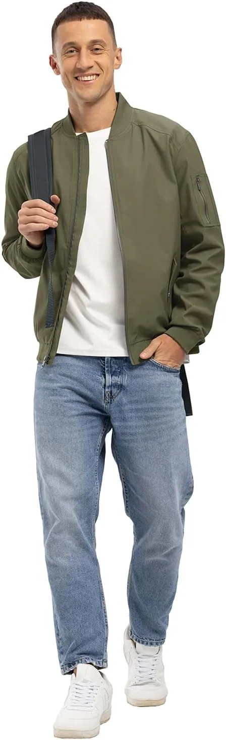 BGOWATU Men's Bomber Jacket Lightweight Windbreaker Jacket for Men Casual Fall Coat