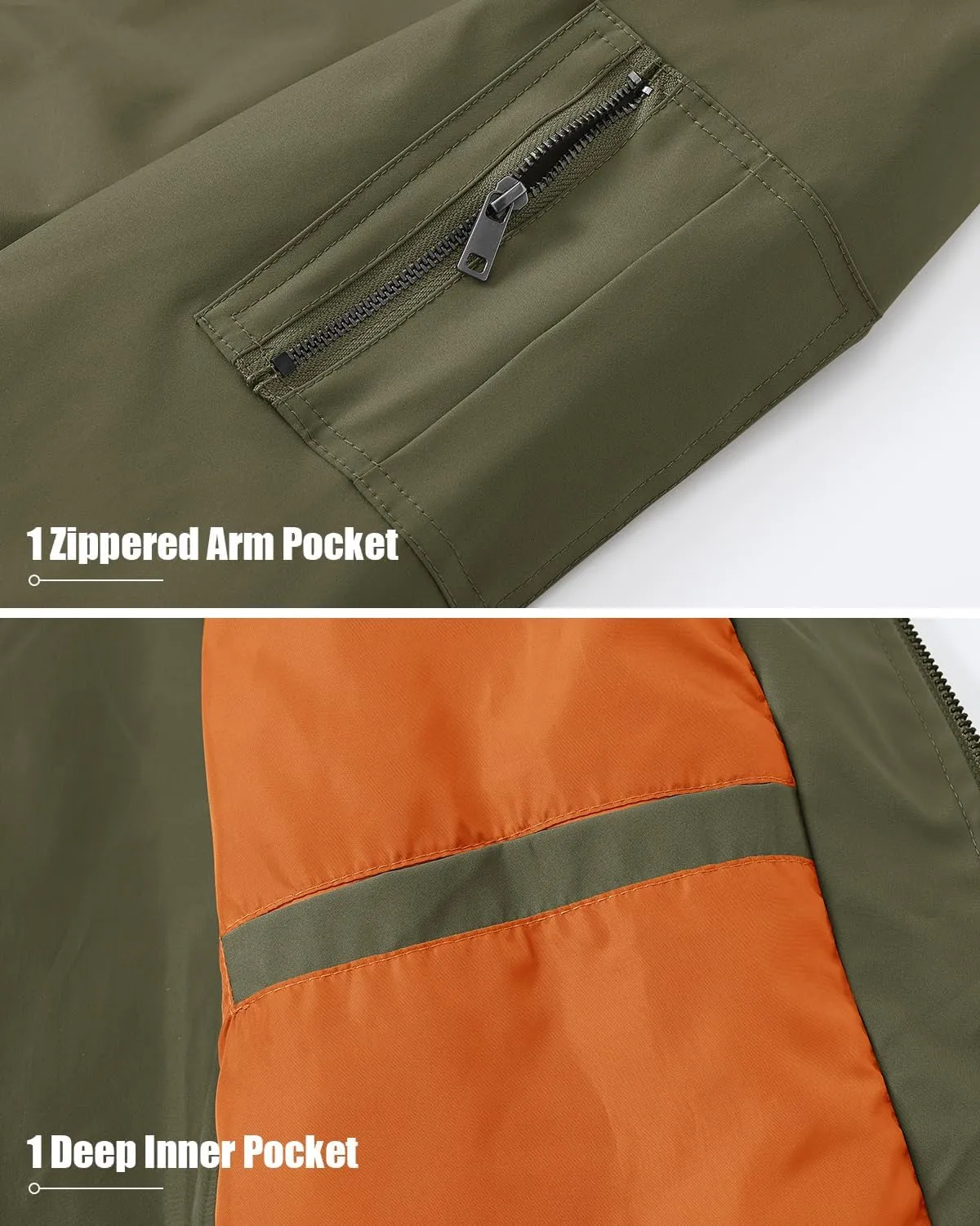 BGOWATU Men's Bomber Jacket Lightweight Windbreaker Jacket for Men Casual Fall Coat