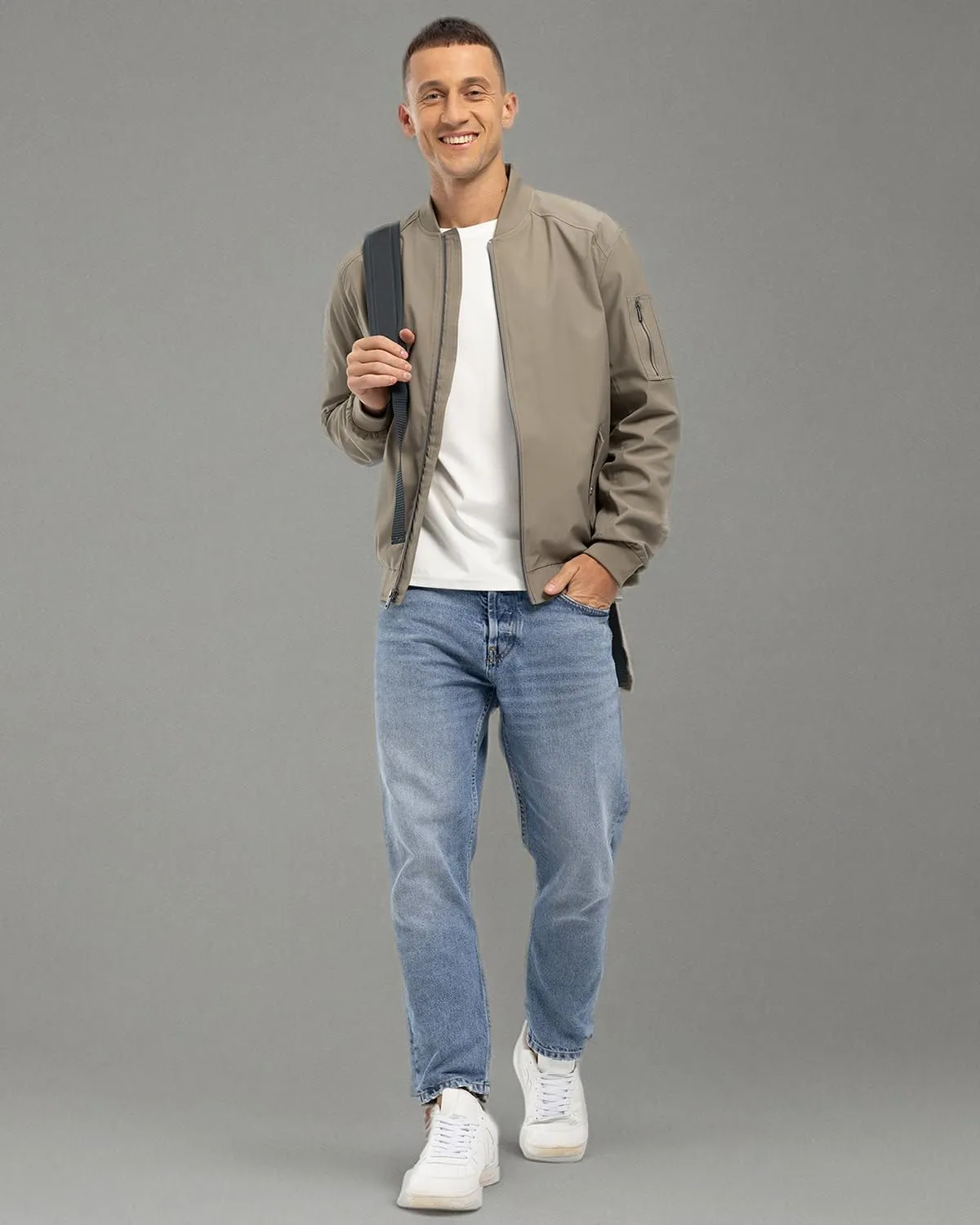 BGOWATU Men's Bomber Jacket Lightweight Windbreaker Jacket for Men Casual Fall Coat