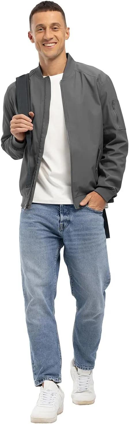 BGOWATU Men's Bomber Jacket Lightweight Windbreaker Jacket for Men Casual Fall Coat
