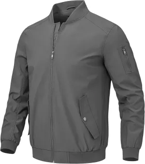 BGOWATU Men's Bomber Jacket Lightweight Windbreaker Jacket for Men Casual Fall Coat