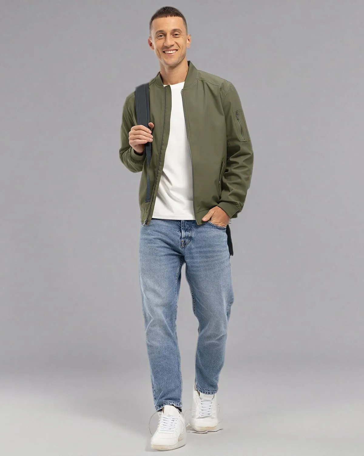 BGOWATU Men's Bomber Jacket Lightweight Windbreaker Jacket for Men Casual Fall Coat