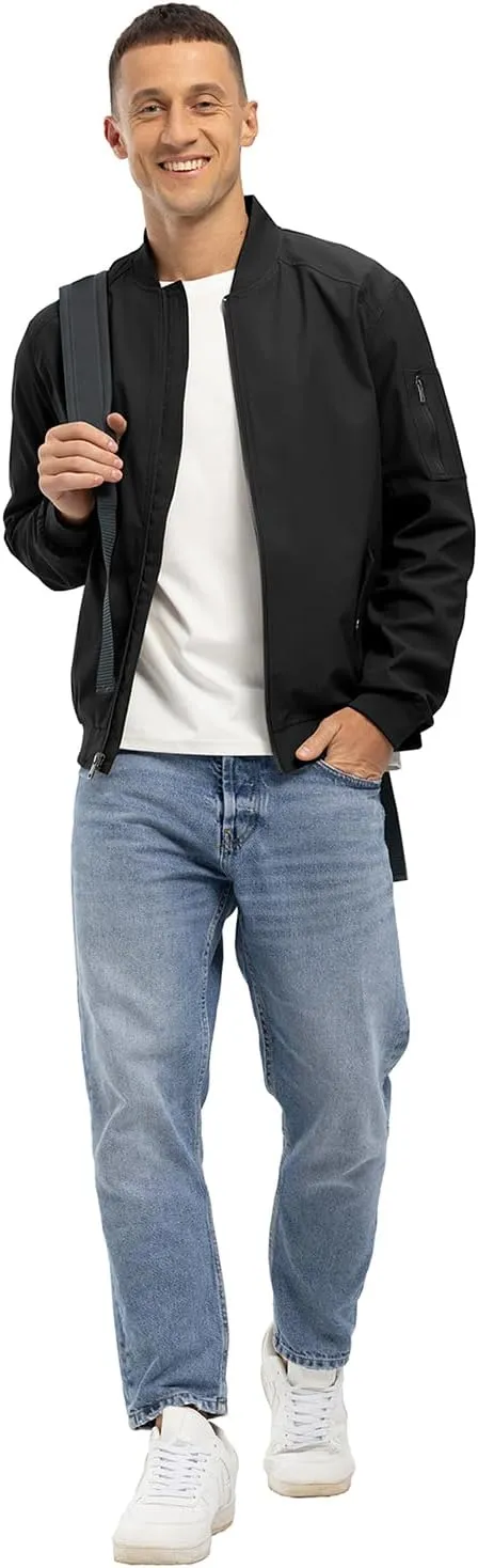 BGOWATU Men's Bomber Jacket Lightweight Windbreaker Jacket for Men Casual Fall Coat
