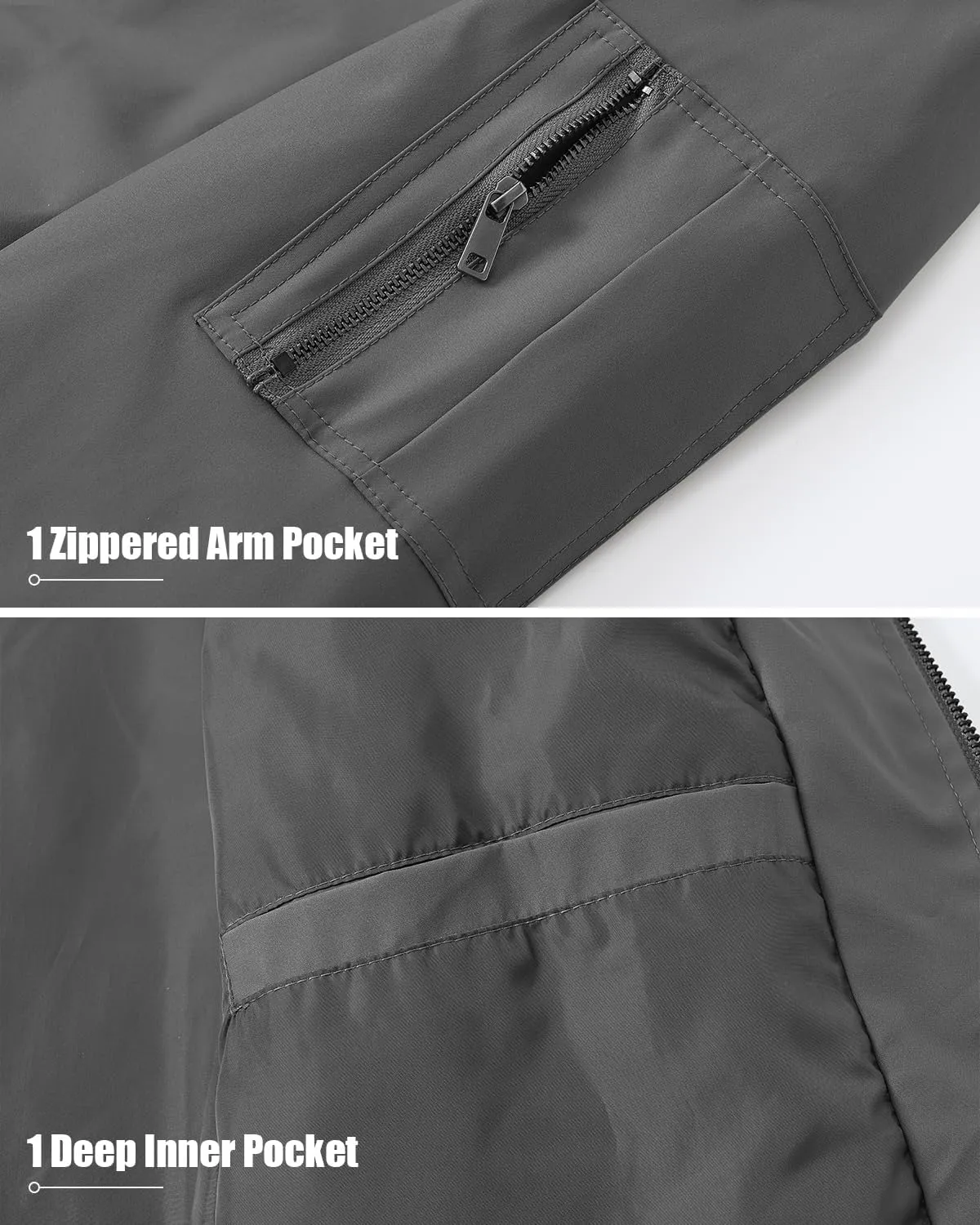 BGOWATU Men's Bomber Jacket Lightweight Windbreaker Jacket for Men Casual Fall Coat
