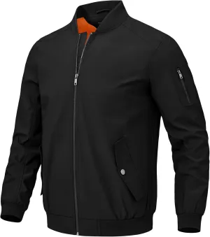 BGOWATU Men's Bomber Jacket Lightweight Windbreaker Jacket for Men Casual Fall Coat