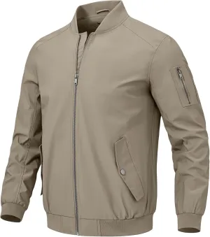 BGOWATU Men's Bomber Jacket Lightweight Windbreaker Jacket for Men Casual Fall Coat