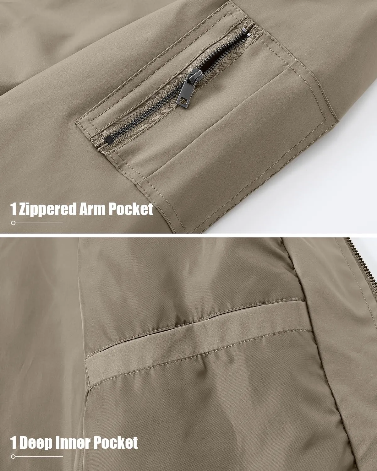 BGOWATU Men's Bomber Jacket Lightweight Windbreaker Jacket for Men Casual Fall Coat