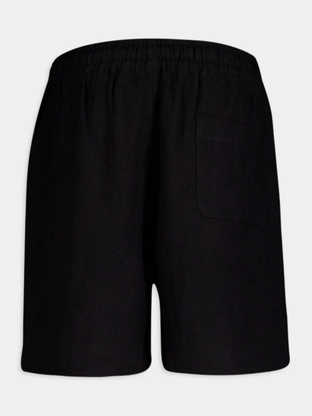Black Linen Lounge Shorts