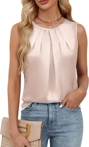 BMJL Women's Silk Satin Tank Top Summer Business Casual Outfit 2025 Sleeveless Work Dressy Shirt