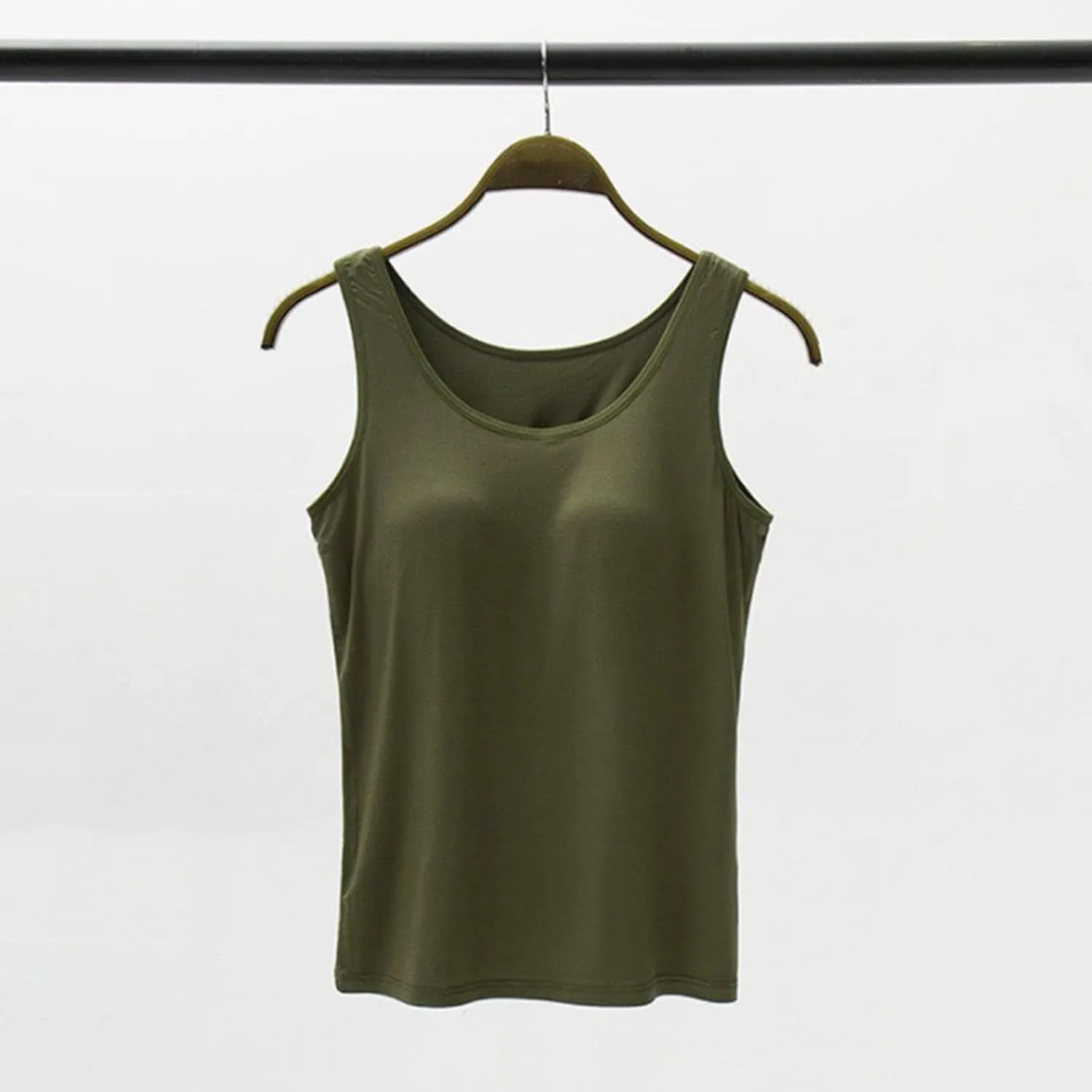 Built in Bra Tank Tops for Women Summer Sleeveless Ribbed Workout Basic Soft Camisoles Going Out Gym Spring Camis 2025