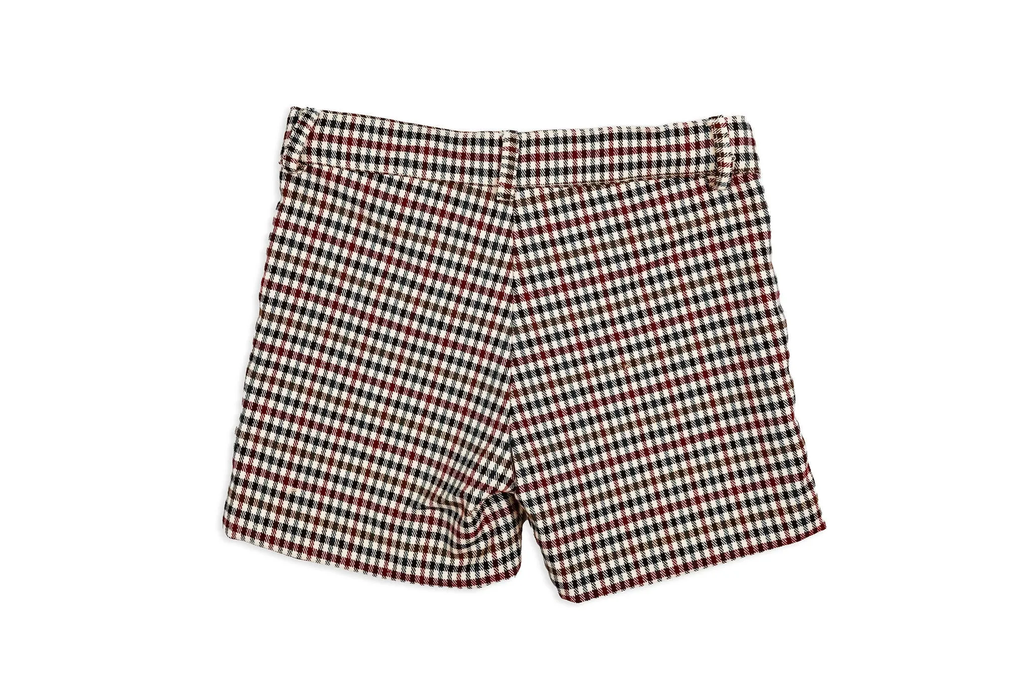 Burgundy & Green Check Shorts
