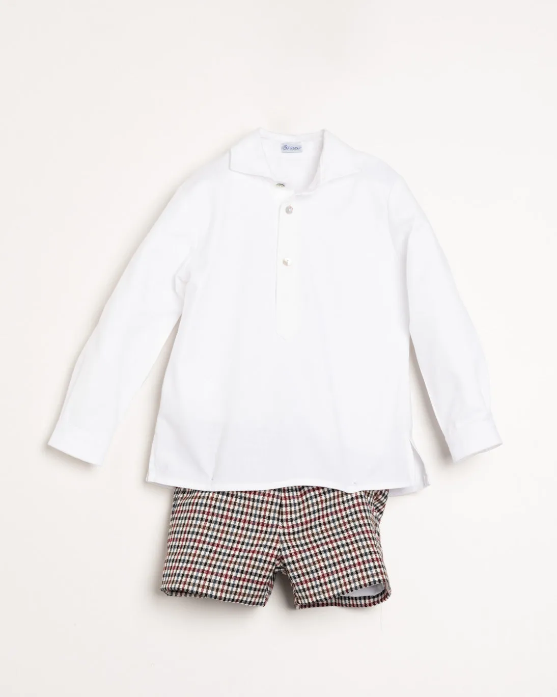 Burgundy & Green Check Shorts